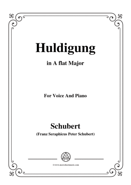 Schubert-Huldigung,in A flat Major,for Voice&Piano image number null