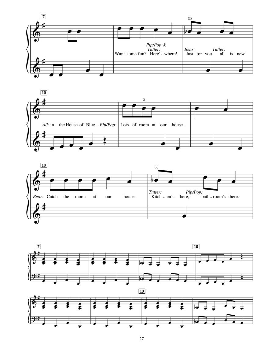 Welcome To The Blue House (from Bear In The Big Blue House) Piano scores gallery preview page 2