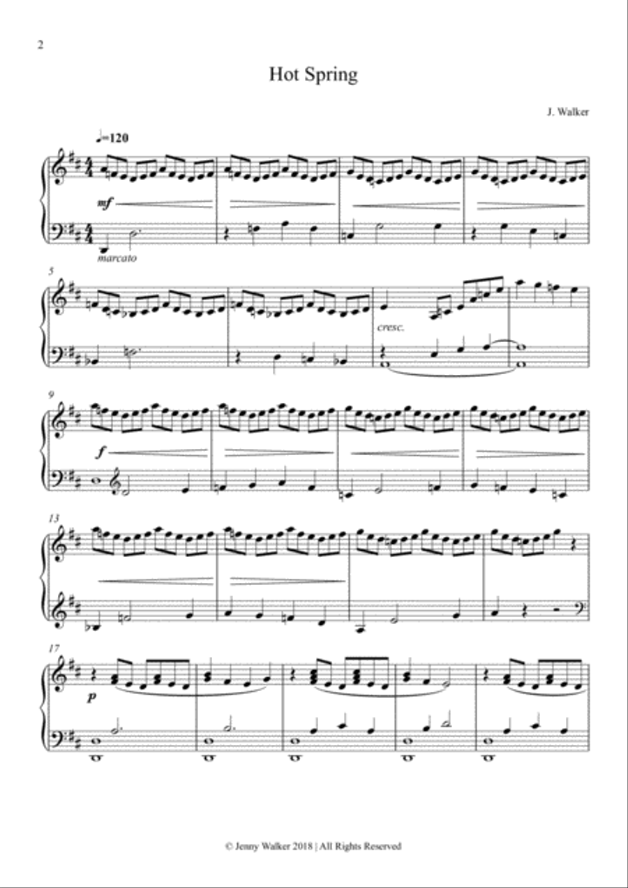 Piano Borealis: 5 - Hot Spring Piano Solo scores gallery preview page 2