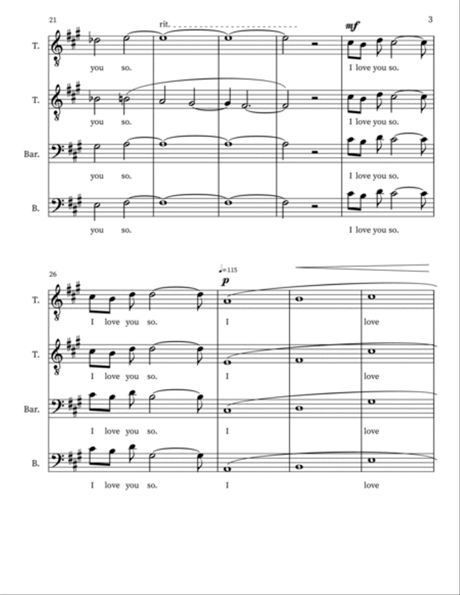 I Love You So TTBB scores gallery preview page 3