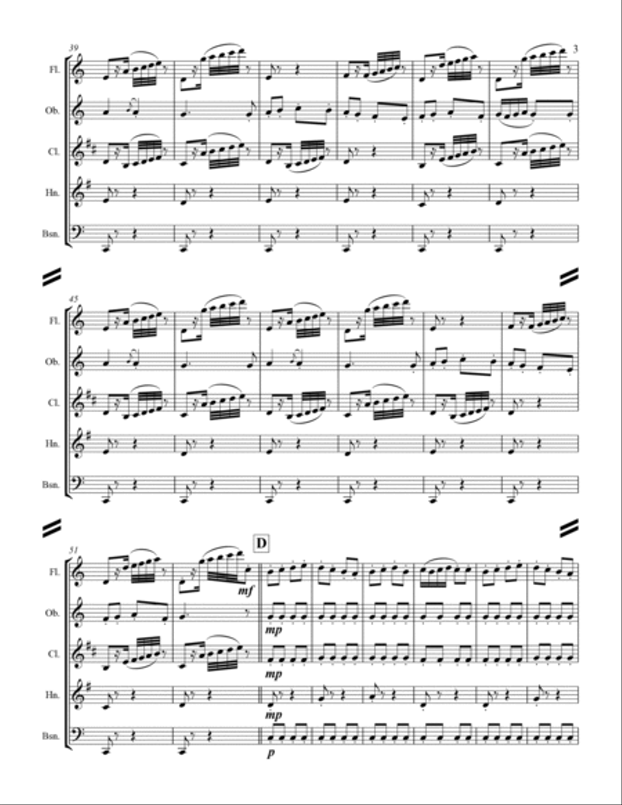 Bizet - Farandole from L'Arlesienne Suite No. II (for Woodwind Quintet) Woodwind Quintet scores gallery preview page 4
