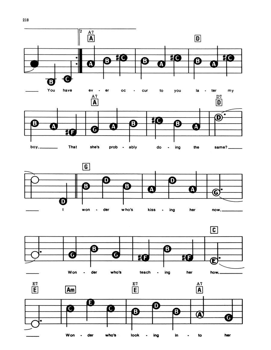 I Wonder Who's Kissing Her Now Electronic Keyboard scores gallery preview page 2