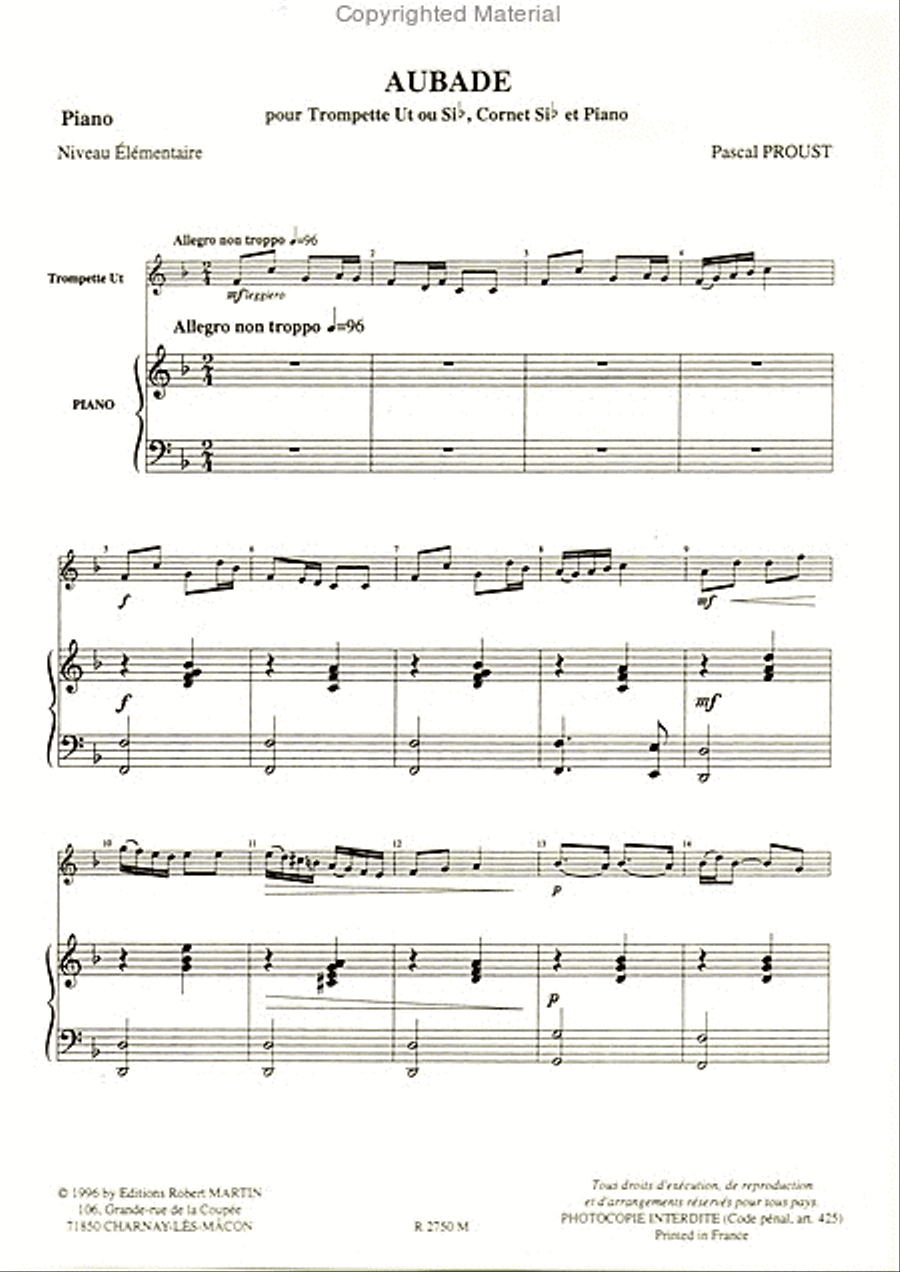 Aubade Trumpet Solo scores gallery preview page 2
