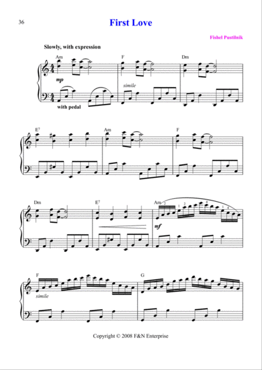 First Love Piano Solo scores gallery preview page 2