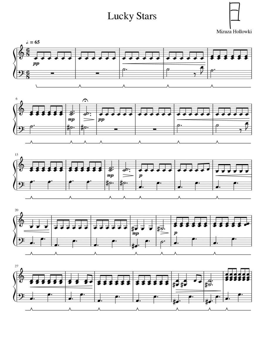Lucky Stars Lucky Stars Piano Solo scores gallery preview page 1