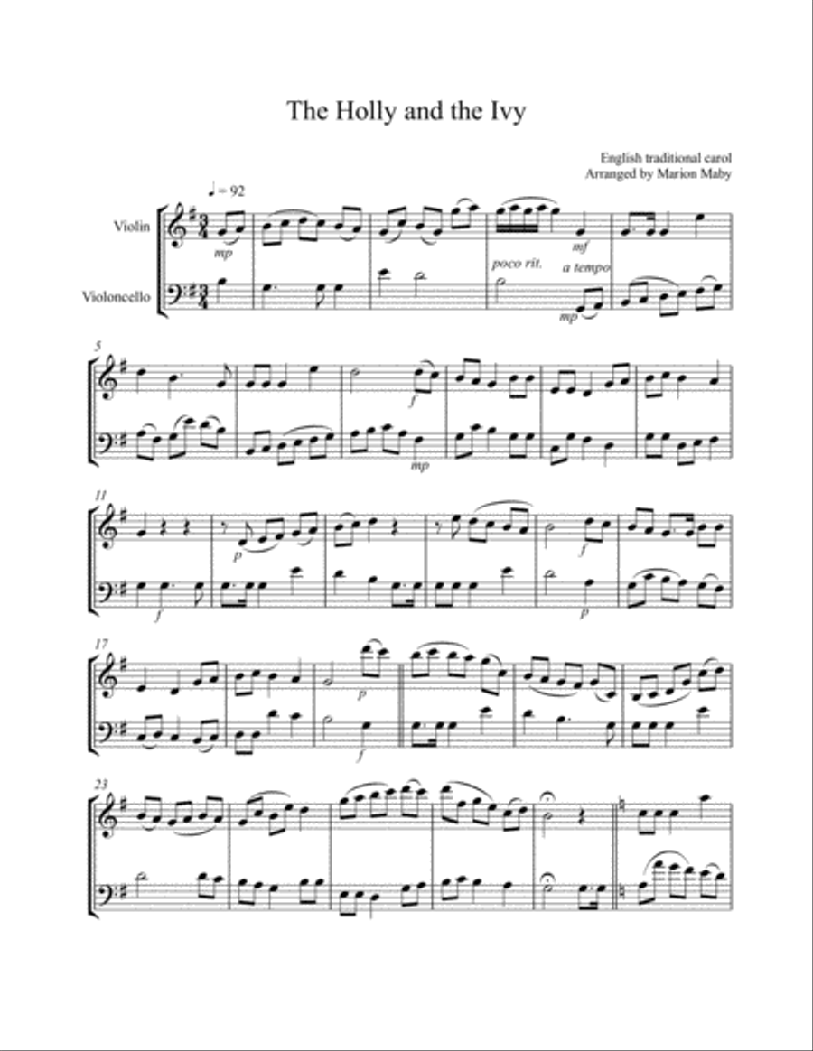 4 Christmas Duets for Vln & Cello, Bk. 3 String Duet scores gallery preview page 5