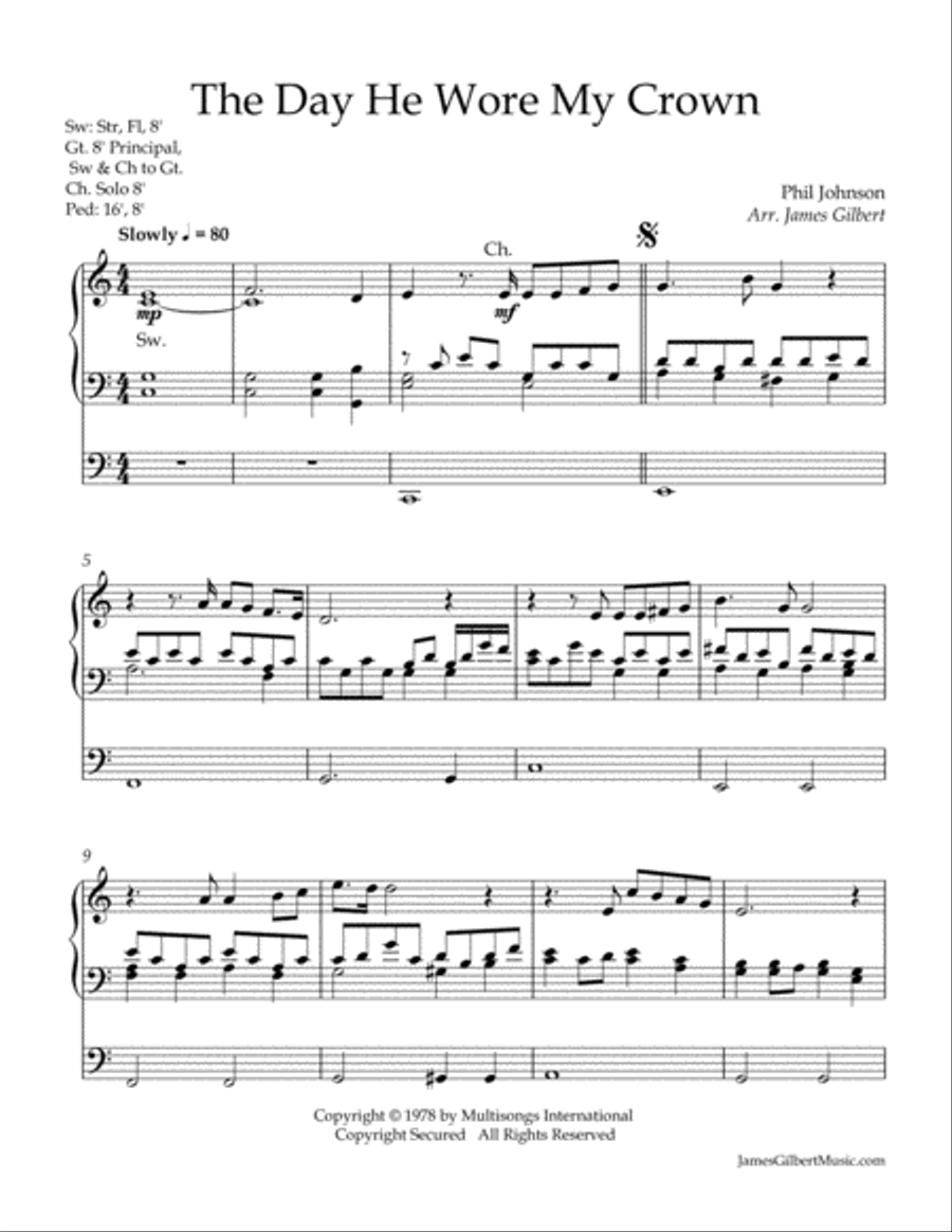 The Day He Wore My Crown The Day He Wore My Crown Organ Solo scores gallery preview page 2