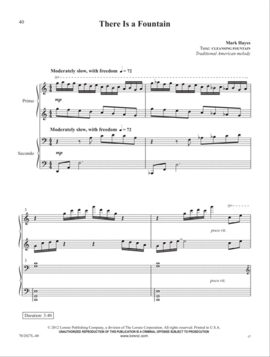 Four-Hand Favorites for Lent and Easter Piano Duet scores gallery preview page 16
