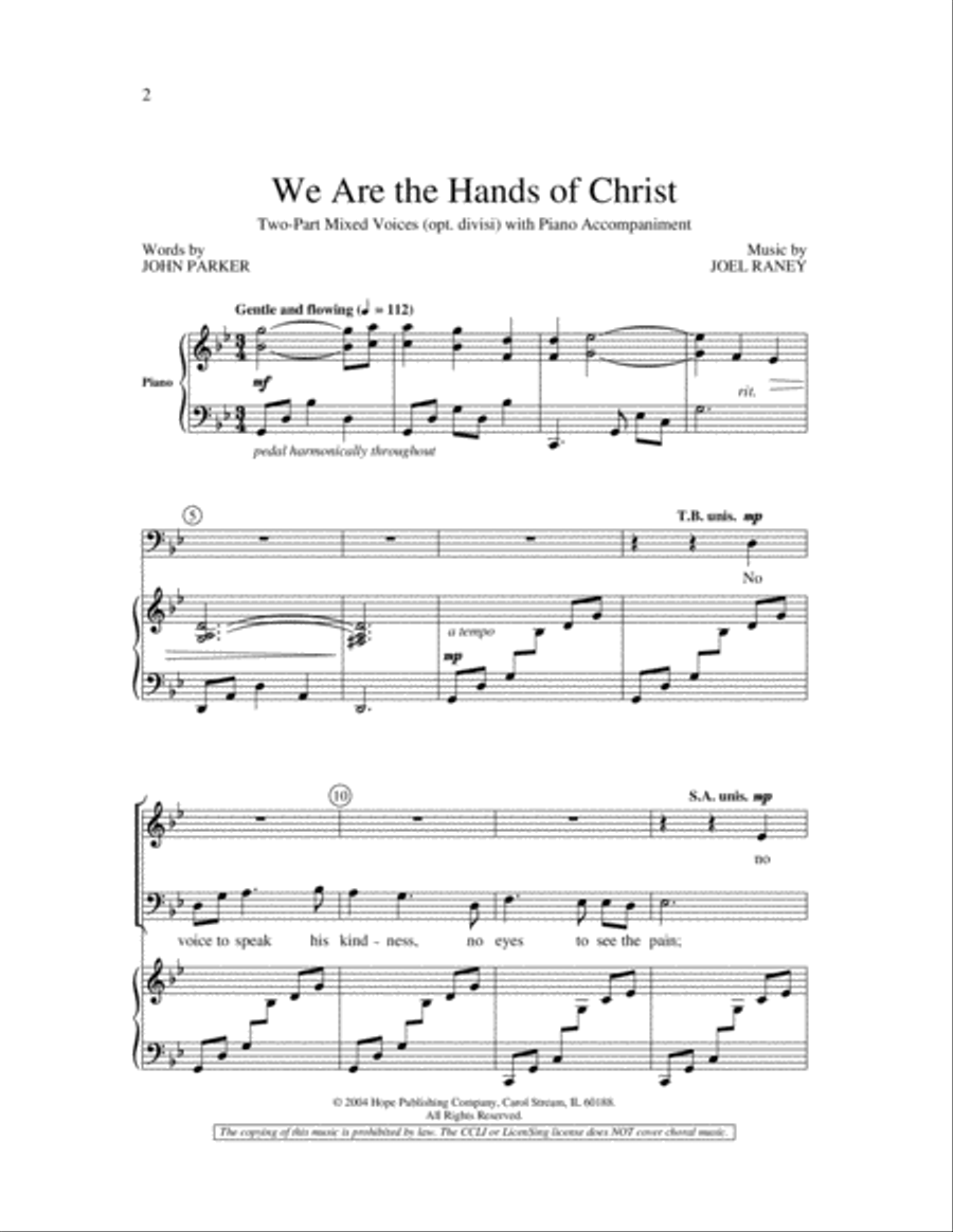 We Are the Hands of Christ 2-Part scores gallery preview page 2
