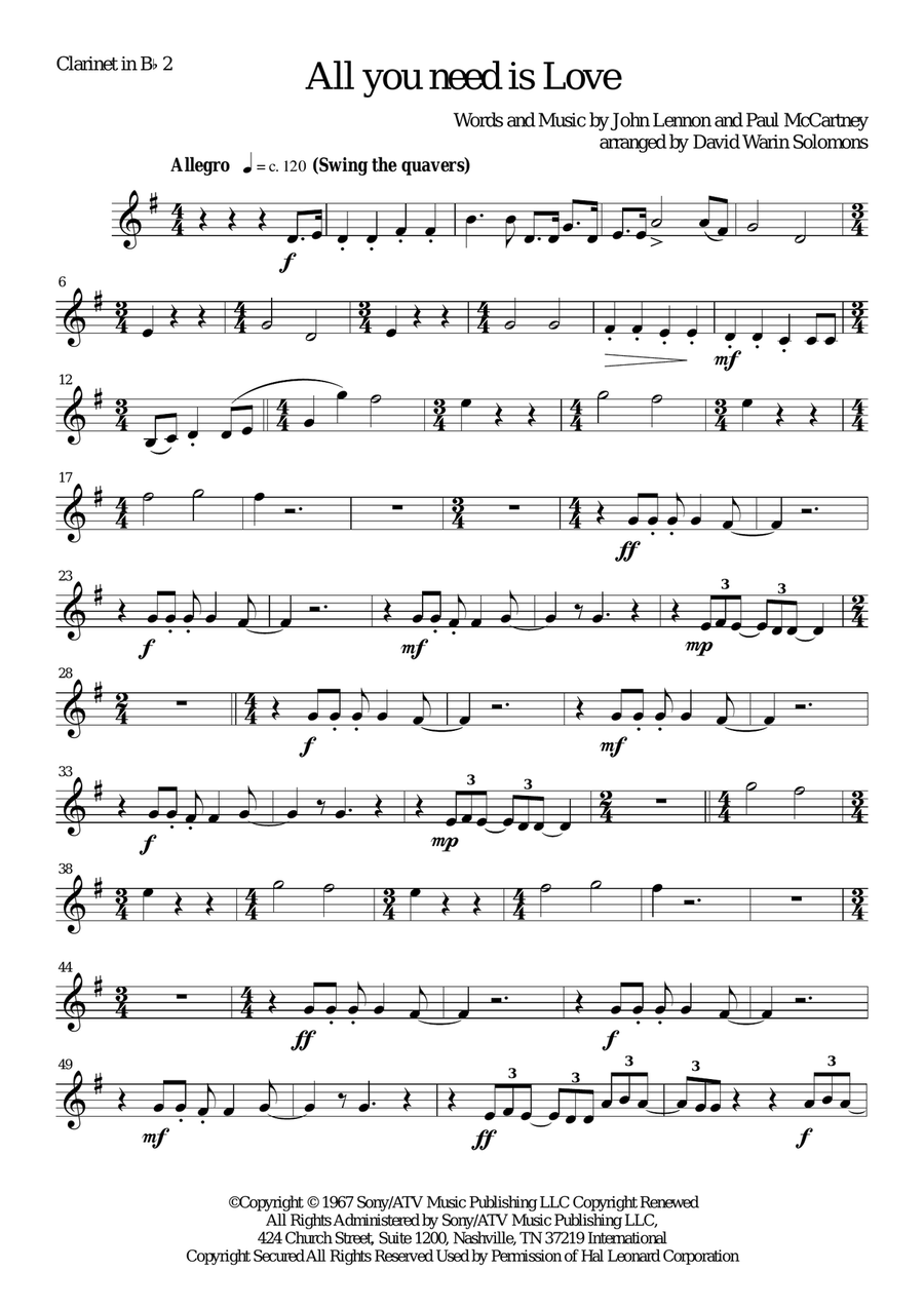 All You Need Is Love Woodwind Trio scores gallery preview page 6