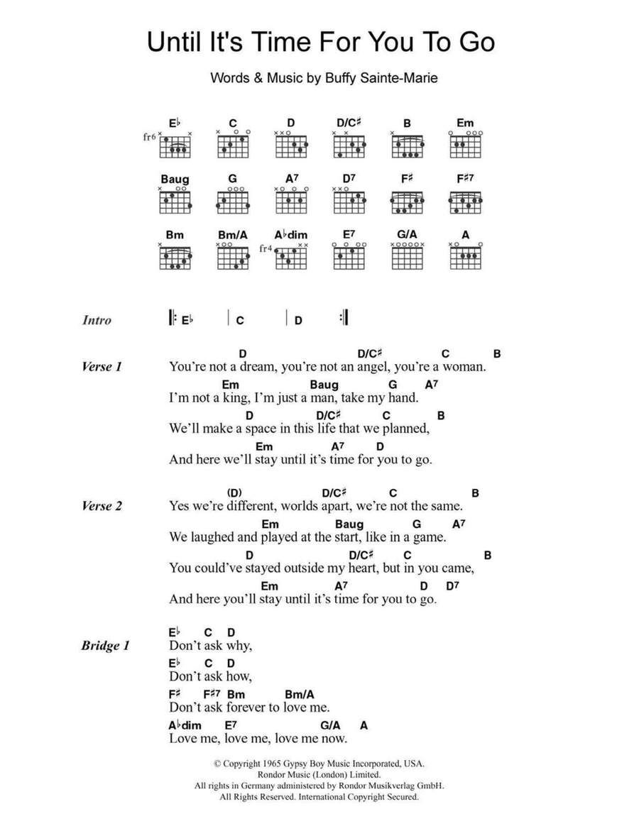 Until It's Time For You To Go Acoustic Guitar scores gallery preview page 1