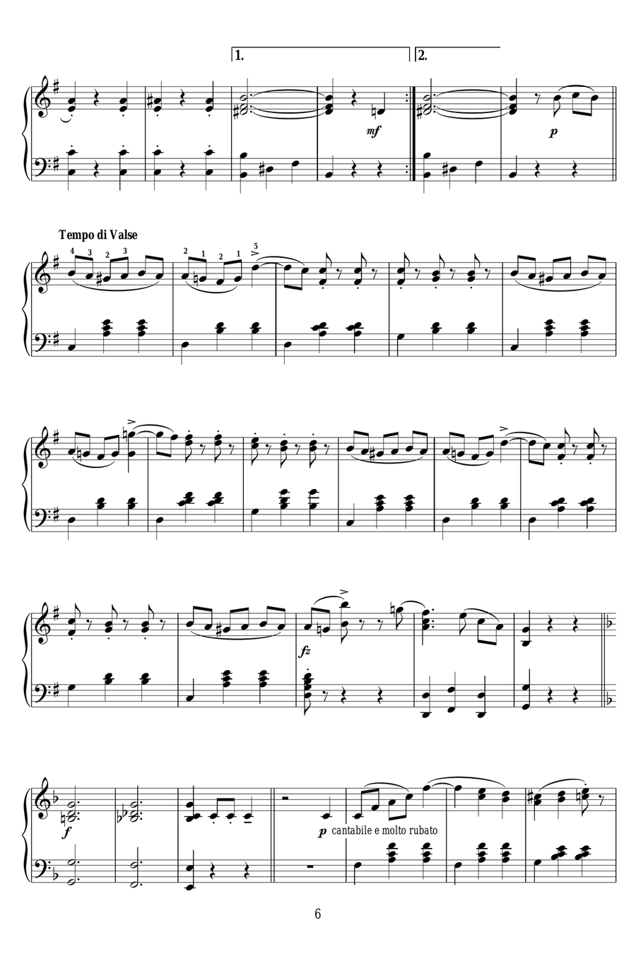 The Blue Danube The Blue Danube Piano Solo scores gallery preview page 6