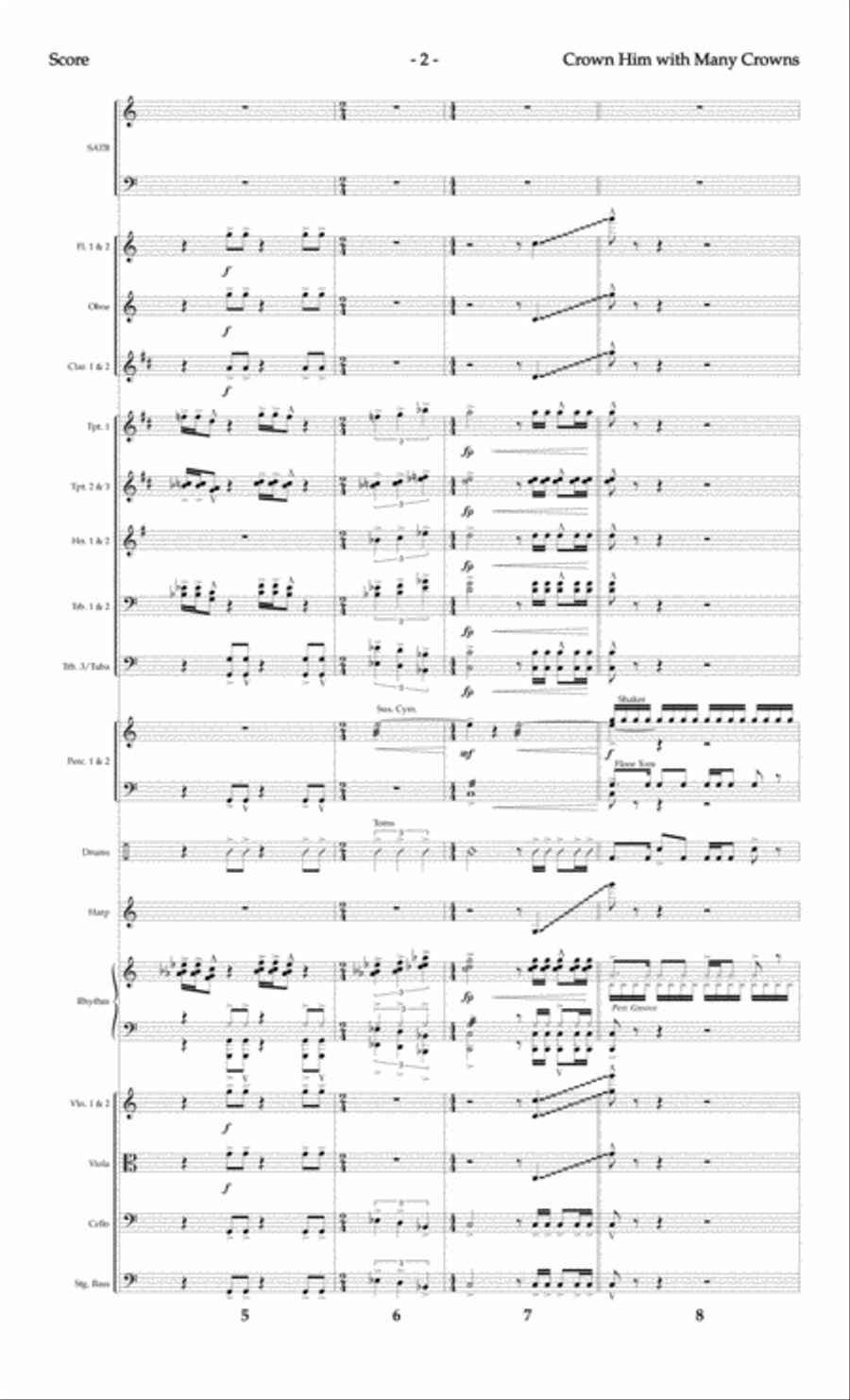 Crown Him with Many Crowns - Orchestral Score and Parts Choir scores gallery preview page 4