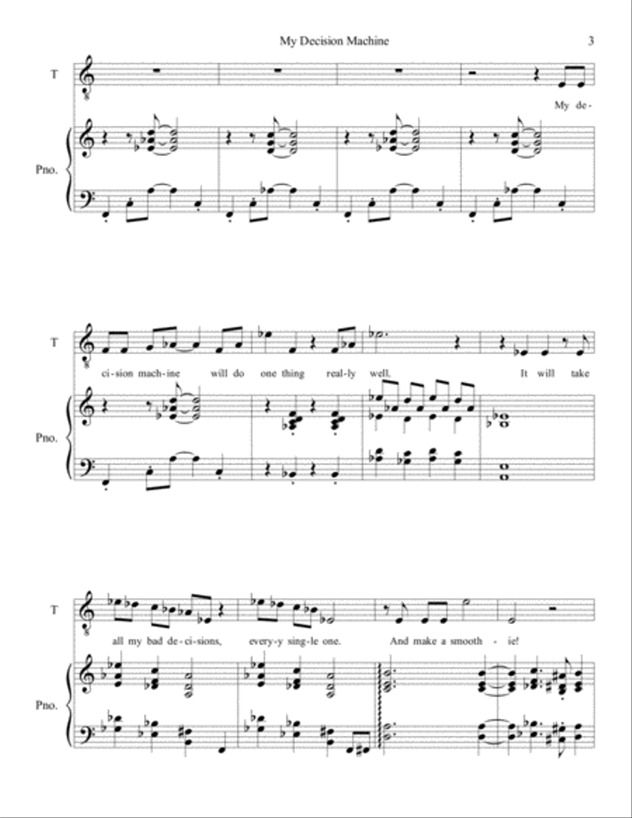 My Decision Machine Tenor Voice scores gallery preview page 3