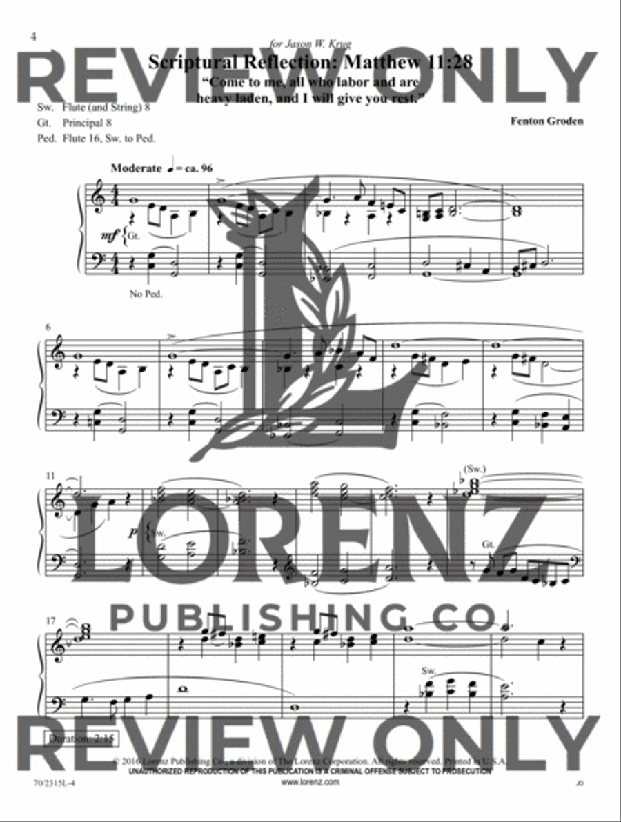 Pick Up and Play for Fall and Winter Organ Solo scores gallery preview page 4