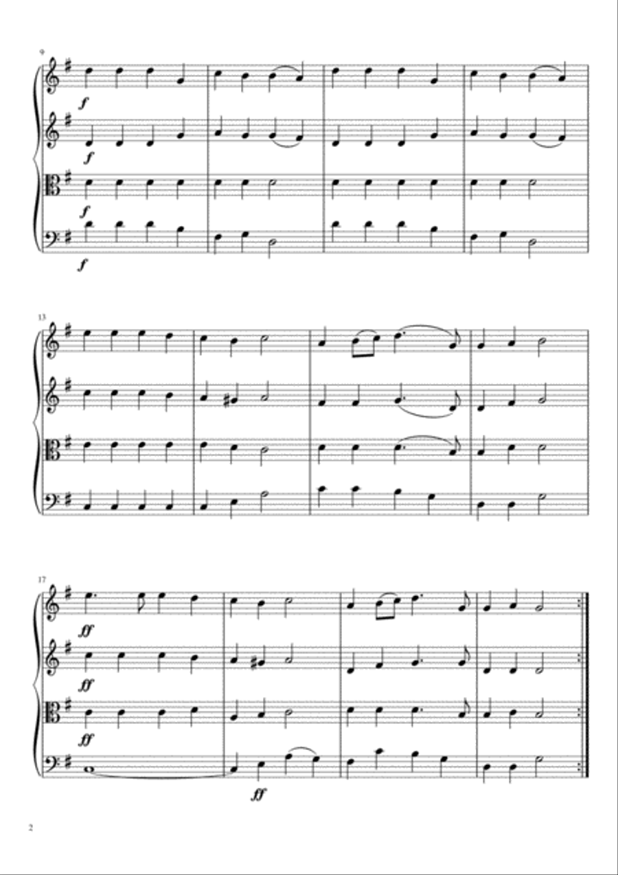 Hark! the Herald Angels Sing String Quartet scores gallery preview page 3