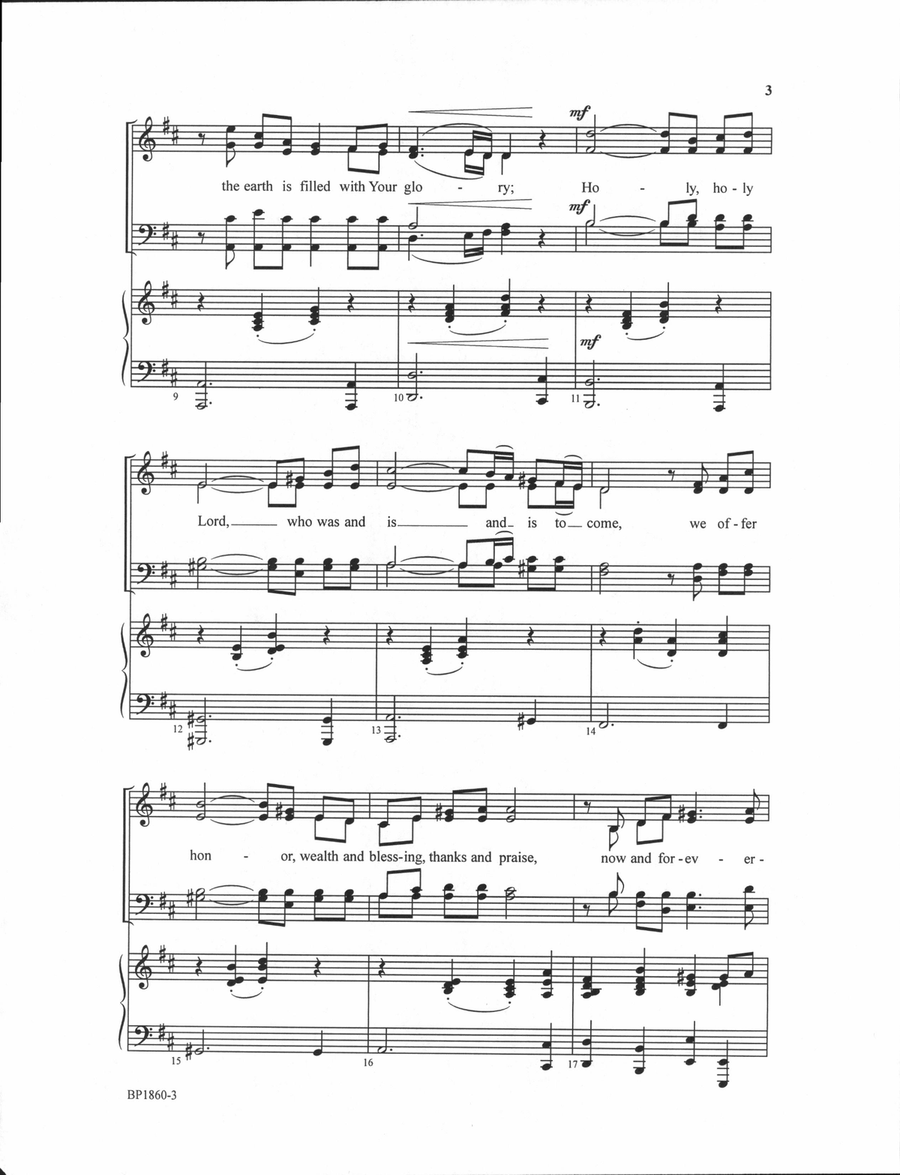 Sanctus (Holy Is the Lord) 4-Part scores gallery preview page 3