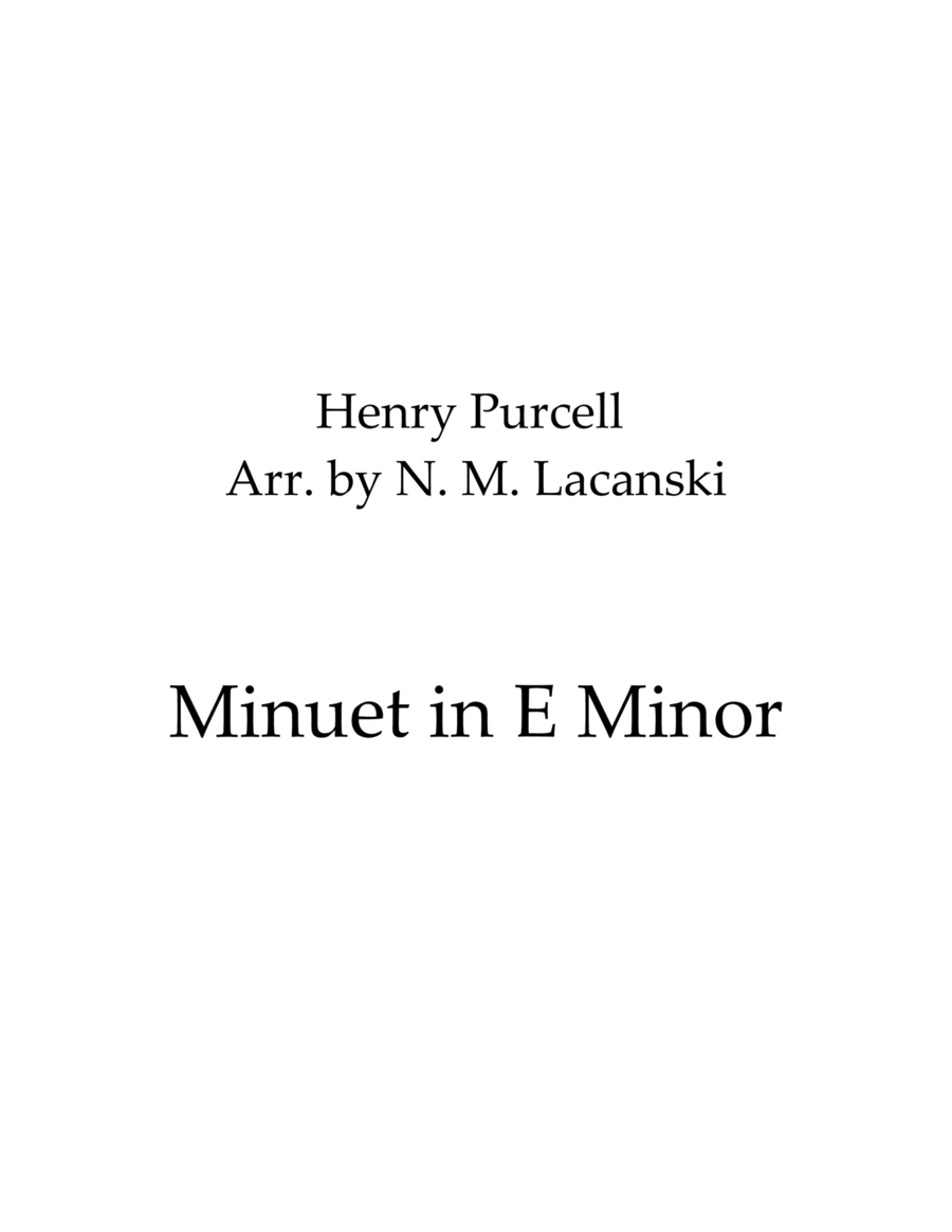 Minuet in E Minor Clarinet scores gallery preview page 1