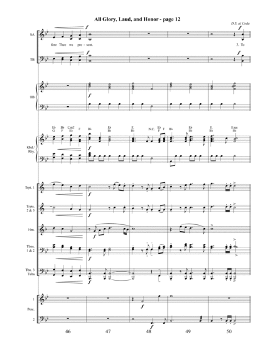 All Glory, Laud, and Honor 4-Part scores gallery preview page 13