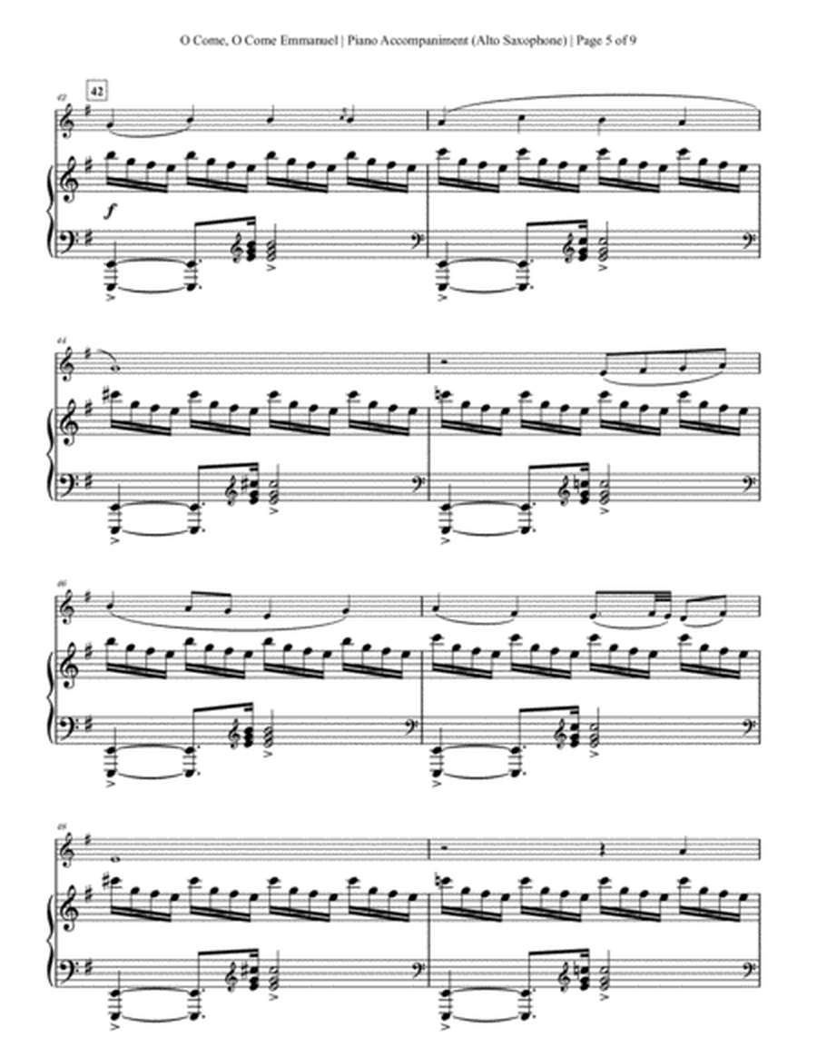 O Come, O Come Emmanuel - Alto Sax Solo with Piano Accompaniment image number null
