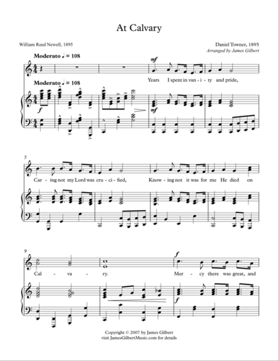 At Calvary 2-Part scores gallery preview page 1