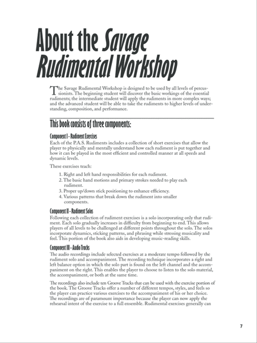 Savage Rudimental Workshop