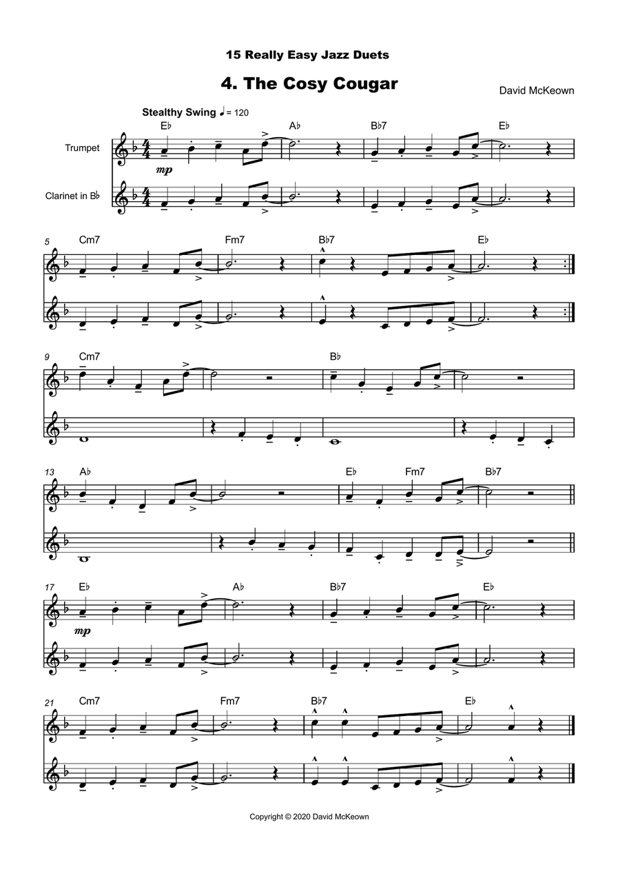 15 Really Easy Jazz Duets for Trumpet and Clarinet Duet Clarinet Duet scores gallery preview page 5