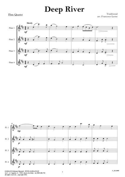 8 Gospels & Spirituals - Flute quartet (score) image number null