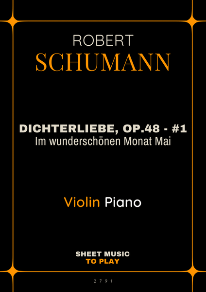 Dichterliebe, Op.48 No.1 - Violin and Piano (Full Score and Parts) image number null