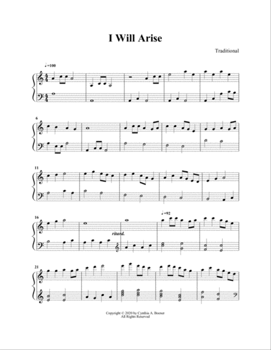 I Will Arise Harp scores gallery preview page 1