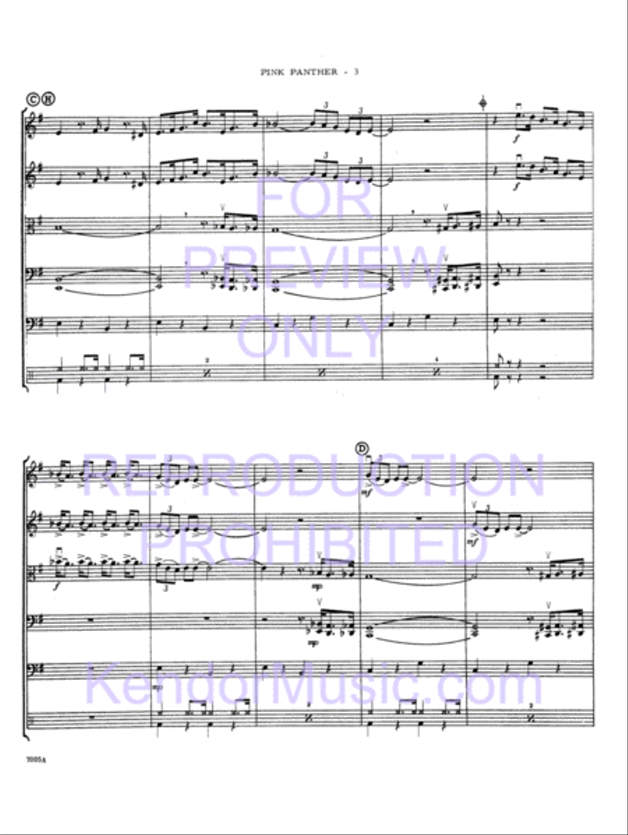 Pink Panther, The Pink Panther, The String Orchestra scores gallery preview page 4