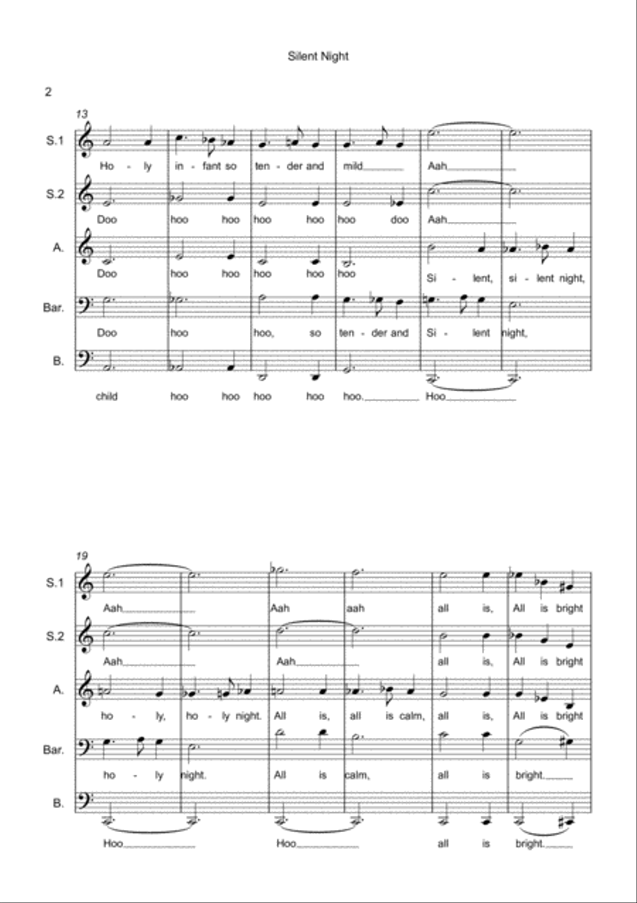 Silent Night Choir scores gallery preview page 2