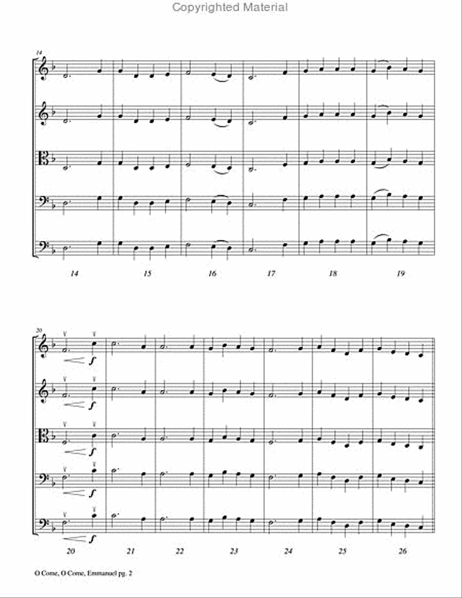O Come, O Come, Emmanuel String Orchestra scores gallery preview page 3