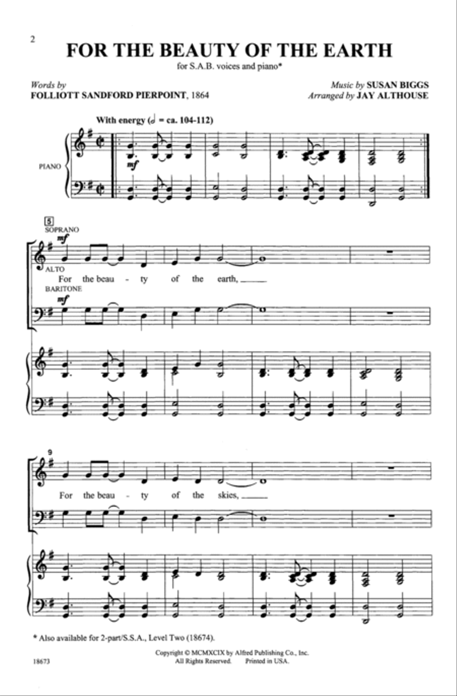 For the Beauty of the Earth 3-Part scores gallery preview page 2