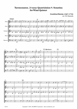 Turmsonaten. 24 neue Quatrizinien 9. Sonatina for Wind Quintet