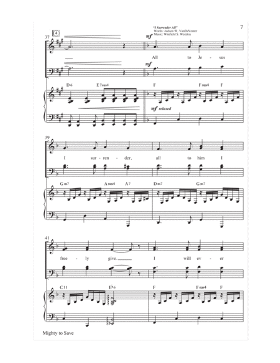 Mighty to Save 4-Part scores gallery preview page 7