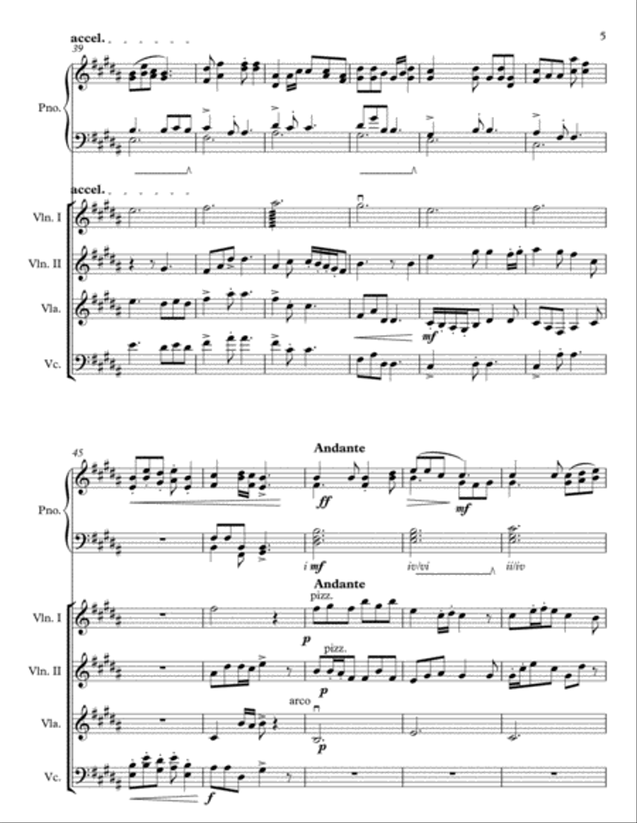 Windy wonder Piano Quintet scores gallery preview page 5