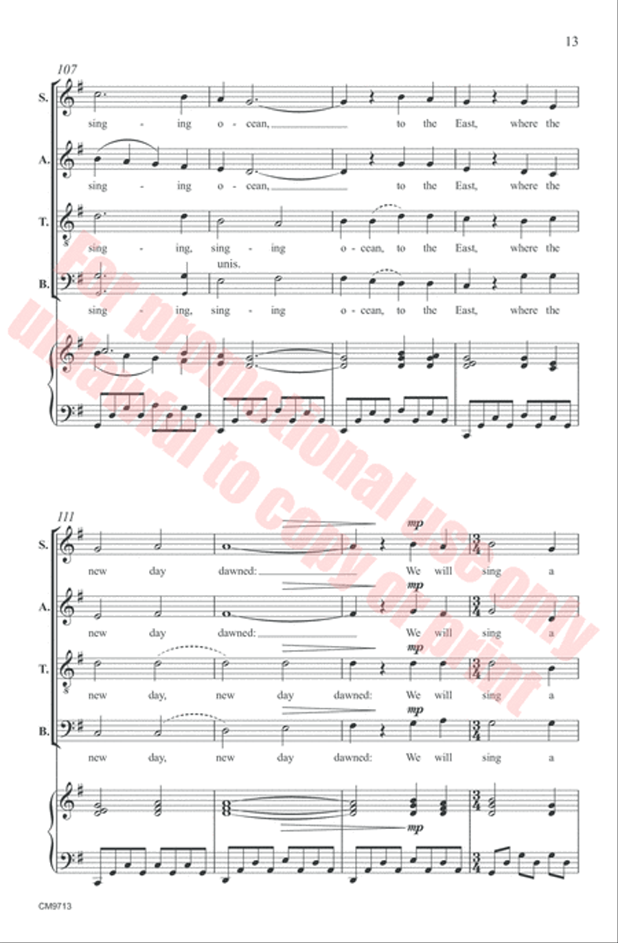 Song of the Sound 4-Part scores gallery preview page 13