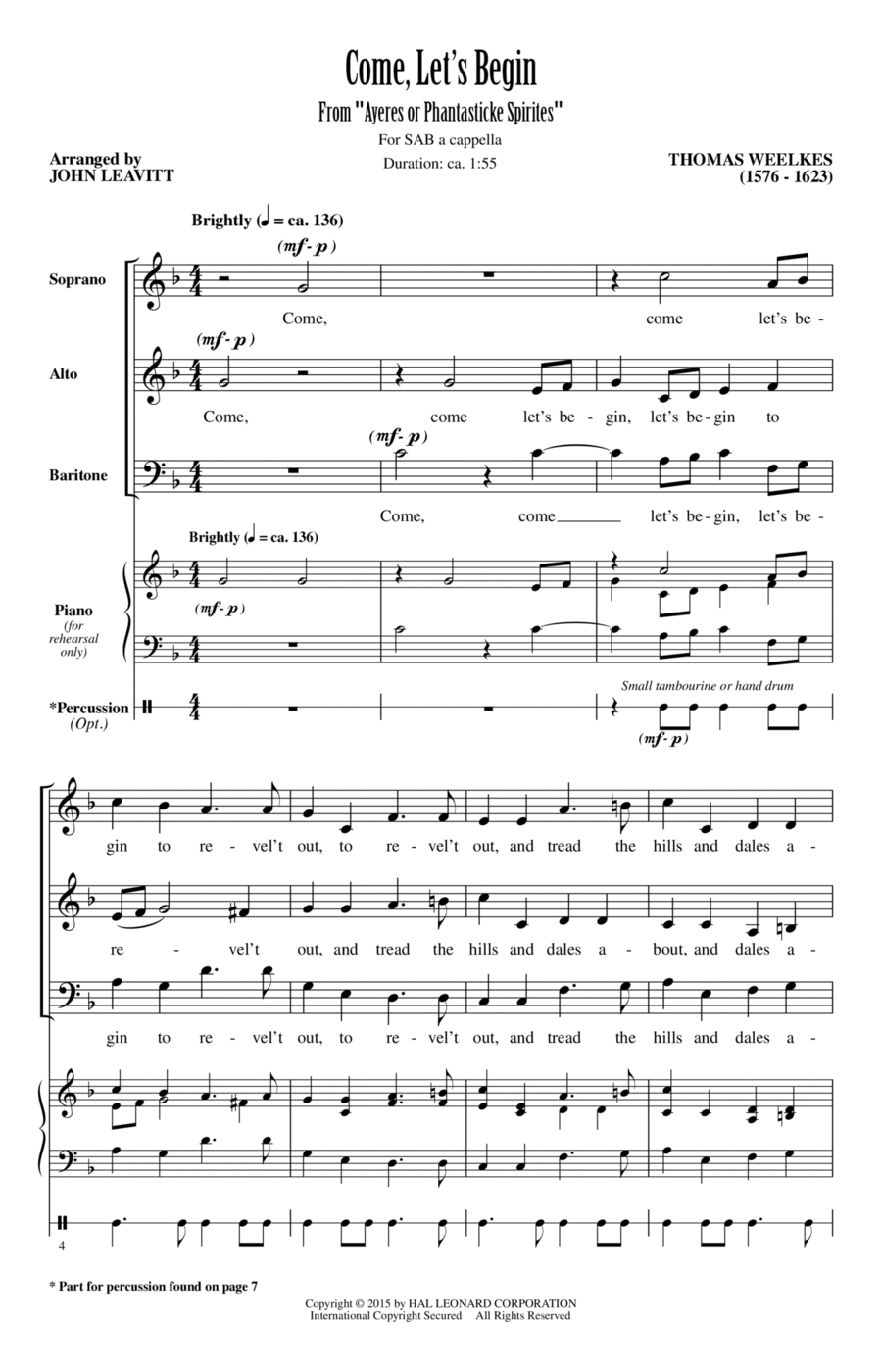 Come, Let's Begin 3-Part scores gallery preview page 1