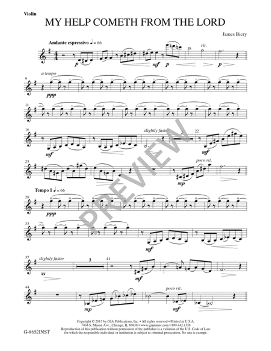 My Help Cometh from the Lord - Instrument edition Violin scores gallery preview page 2