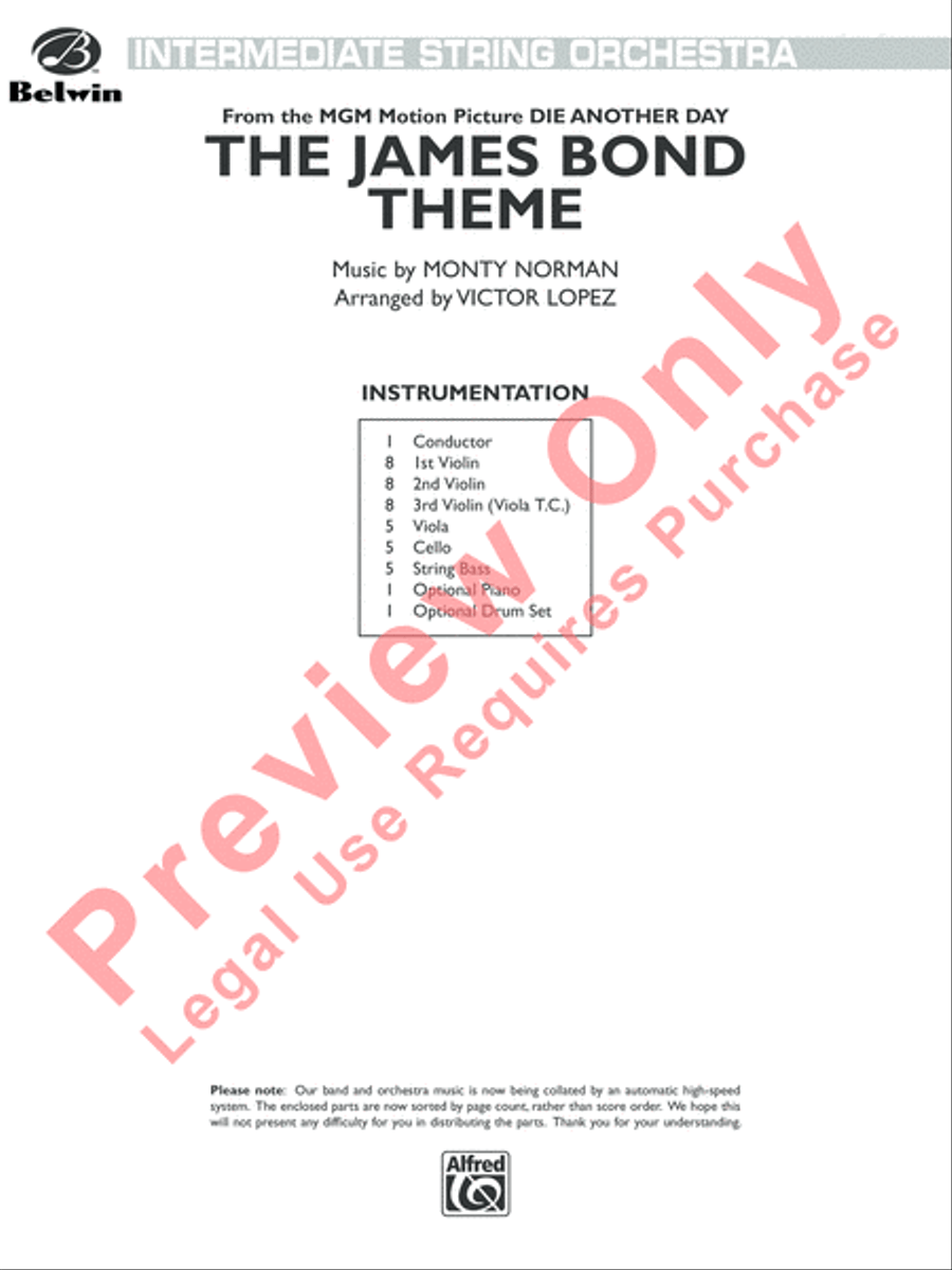 The James Bond Theme (from Die Another Day) String Orchestra scores gallery preview page 2