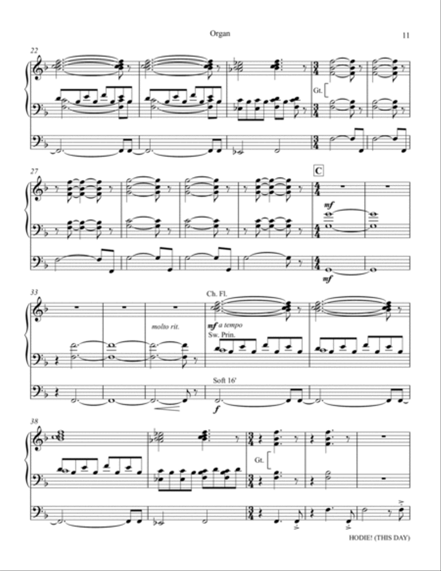 Hodie (This Day) - Organ Hodie (This Day) - Organ Choir scores gallery preview page 11
