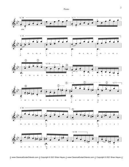 "Presto" from Sonata #1 in G minor (Standard Notation)