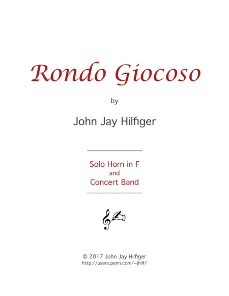 Rondo Giocoso for Horn and Band image number null