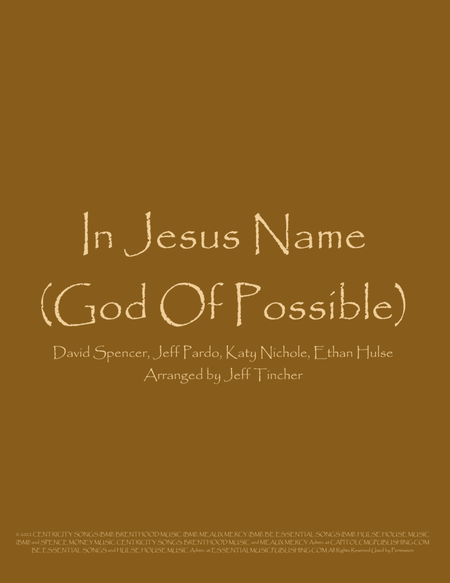 In Jesus Name (god Of Possible) image number null