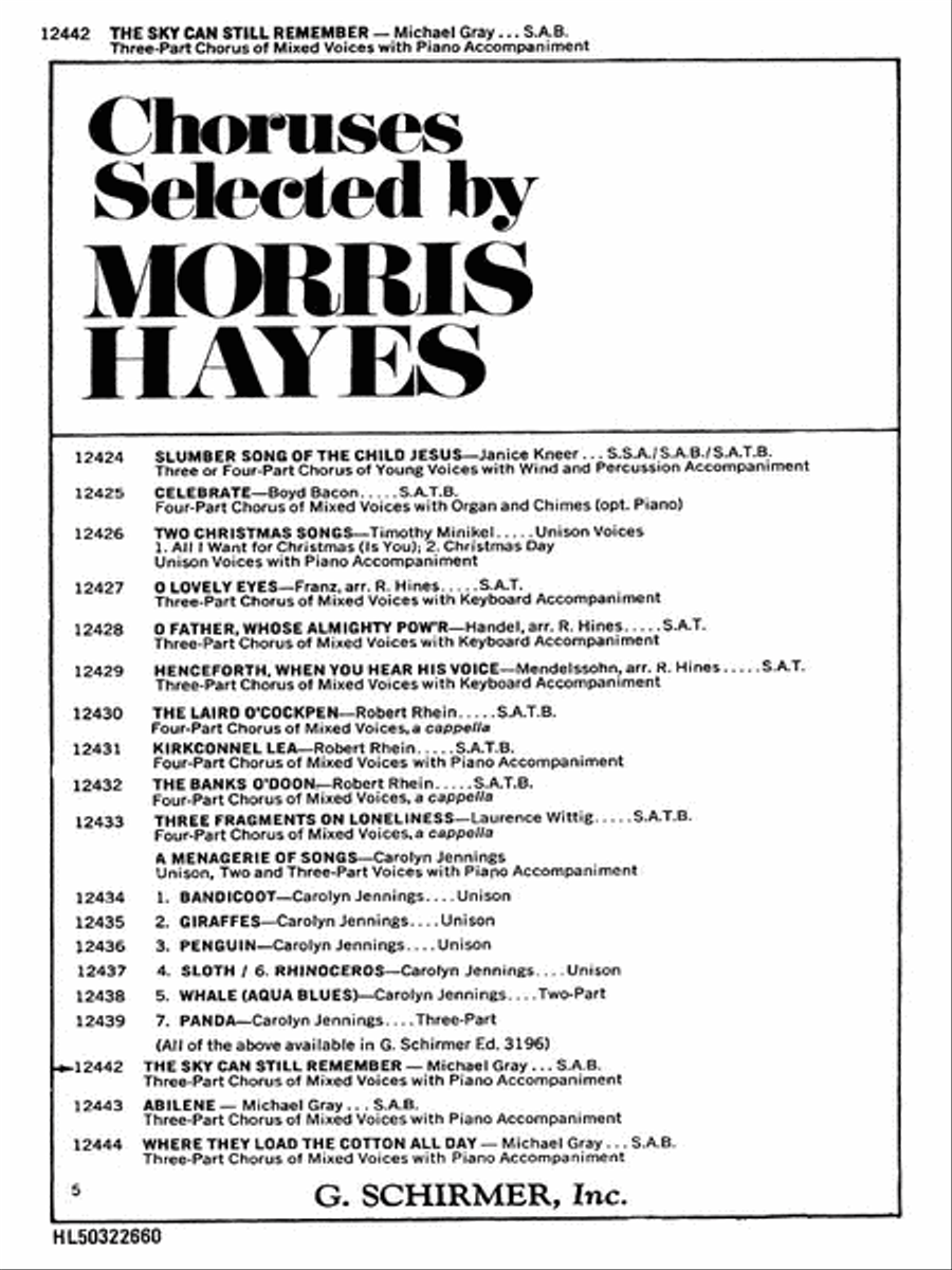Sky Can Still Remember, The 3-Part scores gallery preview page 1