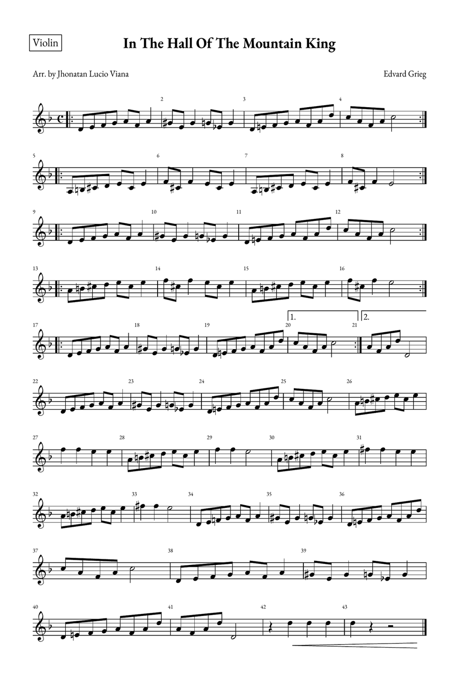 In The Hall of the Mountain King String Duet scores gallery preview page 3