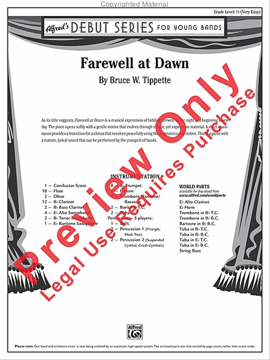 Farewell at Dawn Farewell at Dawn Concert Band scores gallery preview page 2