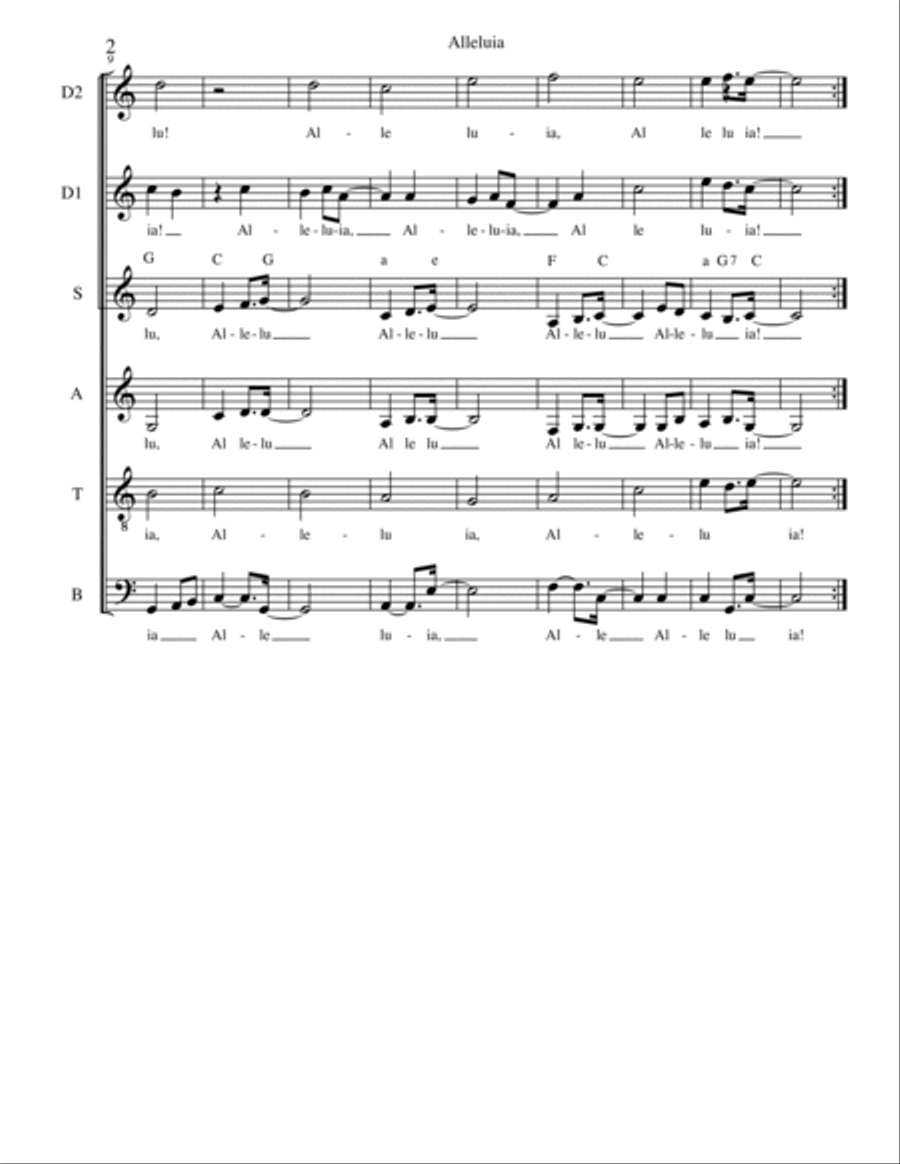 Two Easter Alleluias A Cappella scores gallery preview page 3