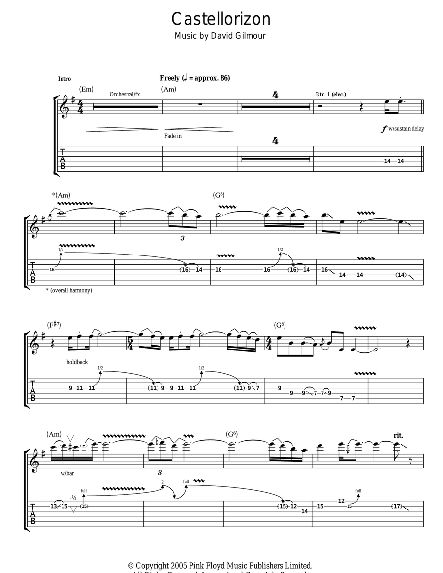 Castellorizon Acoustic Guitar scores gallery preview page 1